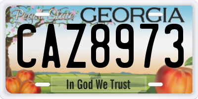 GA license plate CAZ8973