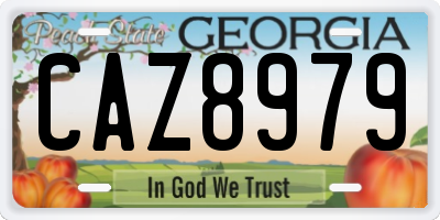 GA license plate CAZ8979
