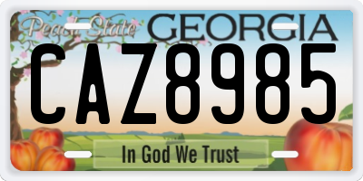 GA license plate CAZ8985
