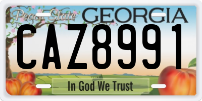 GA license plate CAZ8991