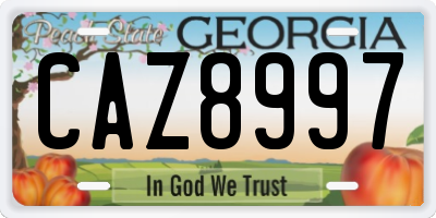 GA license plate CAZ8997