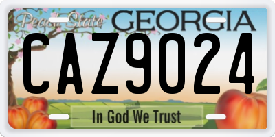 GA license plate CAZ9024