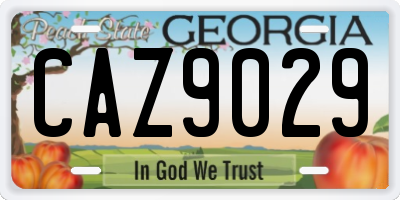 GA license plate CAZ9029