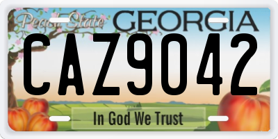 GA license plate CAZ9042