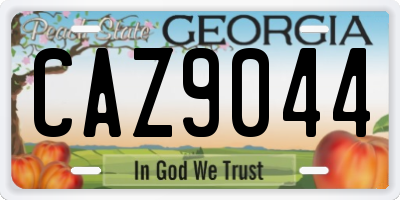 GA license plate CAZ9044