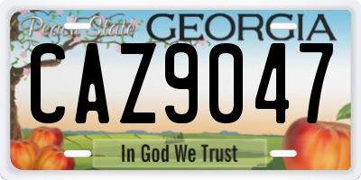 GA license plate CAZ9047