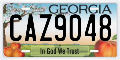 GA license plate CAZ9048