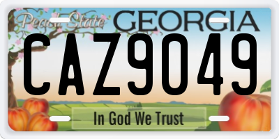 GA license plate CAZ9049