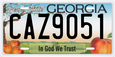GA license plate CAZ9051
