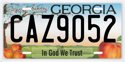GA license plate CAZ9052