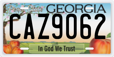 GA license plate CAZ9062