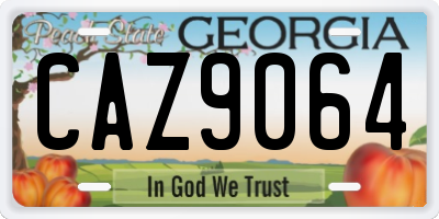 GA license plate CAZ9064