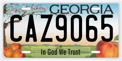 GA license plate CAZ9065