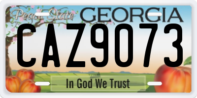GA license plate CAZ9073