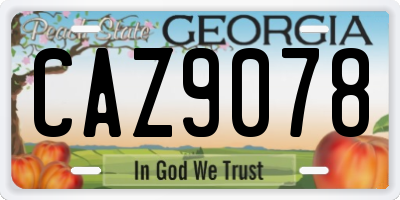GA license plate CAZ9078