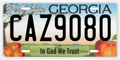 GA license plate CAZ9080