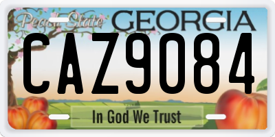 GA license plate CAZ9084