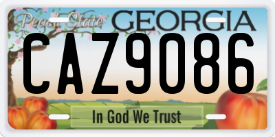 GA license plate CAZ9086