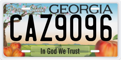 GA license plate CAZ9096