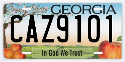 GA license plate CAZ9101