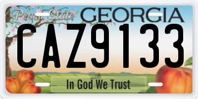 GA license plate CAZ9133