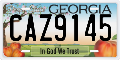 GA license plate CAZ9145