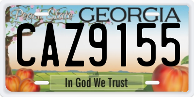 GA license plate CAZ9155