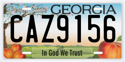 GA license plate CAZ9156