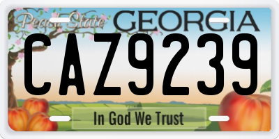 GA license plate CAZ9239