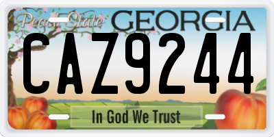 GA license plate CAZ9244