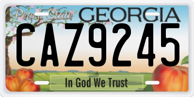 GA license plate CAZ9245