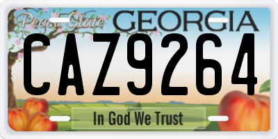 GA license plate CAZ9264
