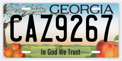 GA license plate CAZ9267