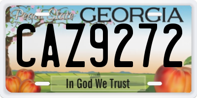 GA license plate CAZ9272