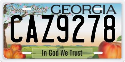 GA license plate CAZ9278