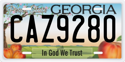 GA license plate CAZ9280