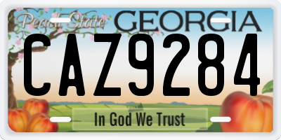 GA license plate CAZ9284