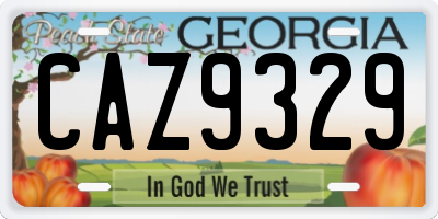 GA license plate CAZ9329