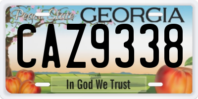 GA license plate CAZ9338
