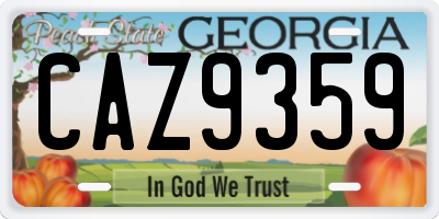 GA license plate CAZ9359