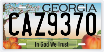 GA license plate CAZ9370