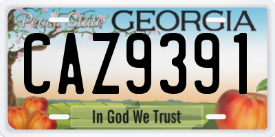 GA license plate CAZ9391