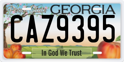 GA license plate CAZ9395