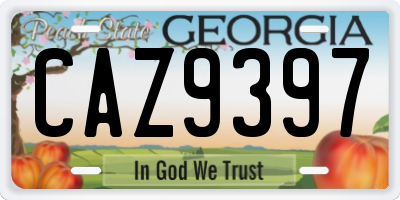 GA license plate CAZ9397