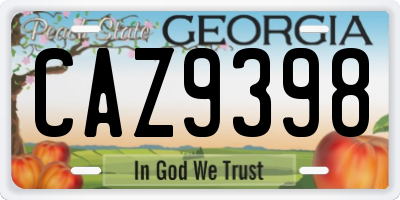 GA license plate CAZ9398