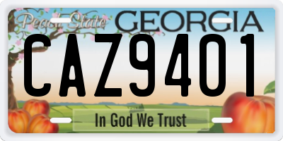 GA license plate CAZ9401