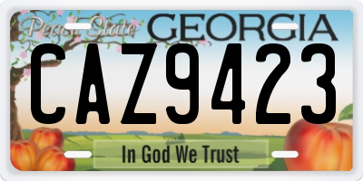 GA license plate CAZ9423