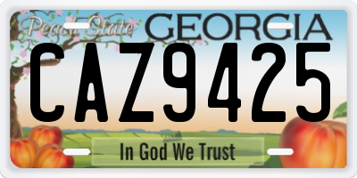GA license plate CAZ9425