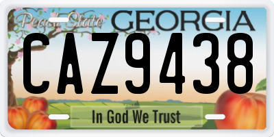 GA license plate CAZ9438