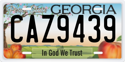 GA license plate CAZ9439